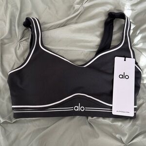 Alo airbrush heart throb bra Anthracite/white